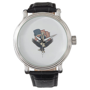 Patriottische Adelaar en Koloniale Generaal Vintag Horloge