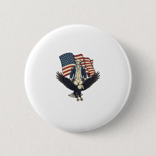 Patriottische Adelaar en Koloniale Generaal Vintag Ronde Button 5,7 Cm
