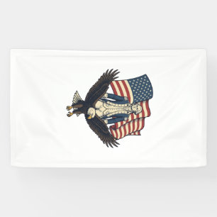 Patriottische Adelaar en Koloniale Generaal Vintag Spandoek