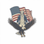 Patriottische Adelaar en Koloniale Generaal Vintag Sticker (Voorkant)