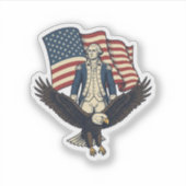 Patriottische Adelaar en Koloniale Generaal Vintag Sticker (Voorkant)