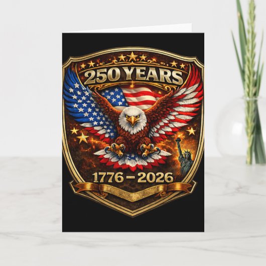 Patriottische Adelaar En Vlag 250 Jaar 1776-2026 2 Kaart (Voorkant)