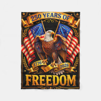 Patriottische Adelaar En Vlag 250 Jaar 1776-2026 4 Fleece Deken