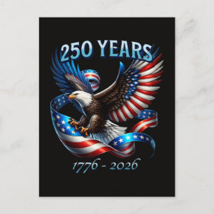 Patriottische Adelaar en Vlag 250 Jaar 1776-2026 Feestdagenkaart