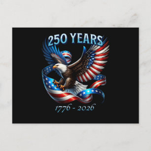 Patriottische Adelaar en Vlag 250 Jaar 1776-2026 Feestdagenkaart