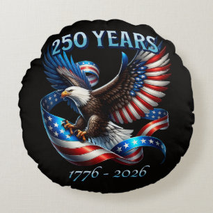 Patriottische Adelaar en Vlag 250 Jaar 1776-2026 Rond Kussen