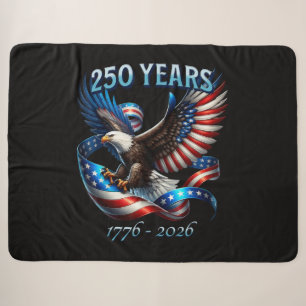 Patriottische Adelaar en Vlag 250 Jaar 1776-2026 Sherpa Deken