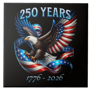 Patriottische Adelaar en Vlag 250 Jaar 1776-2026 Tegeltje
