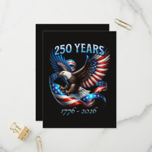 Patriottische Adelaar en Vlag 250 Jaar 1776-2026 Uitnodiging Briefkaart