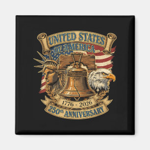 Patriottische Adelaar en Vlag 250 Jaar Amerikaans Magneet