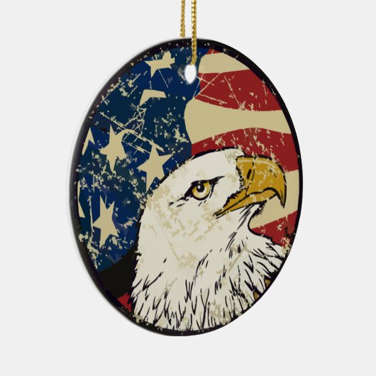 Patriottische adelaar en vlag keramisch ornament (Rechts)