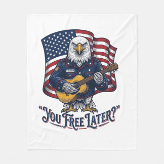 Patriottische Adelaar Gitaar Vintage Fleece Deken
