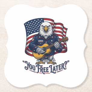 Patriottische Adelaar Gitaar Vintage Kartonnen Onderzetters