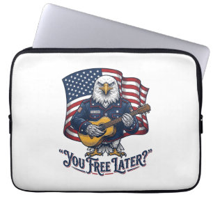 Patriottische Adelaar Gitaar Vintage Laptop Sleeve