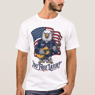 Patriottische Adelaar Gitaar Vintage T-shirt
