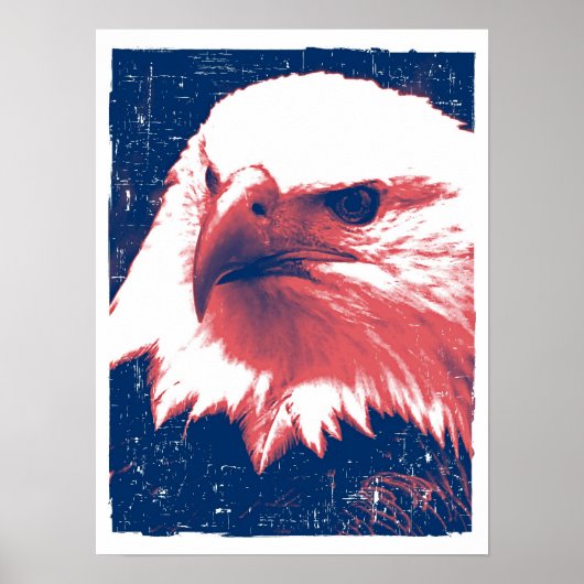 Patriottische adelaar - Grunge Art Poster (Voorkant)