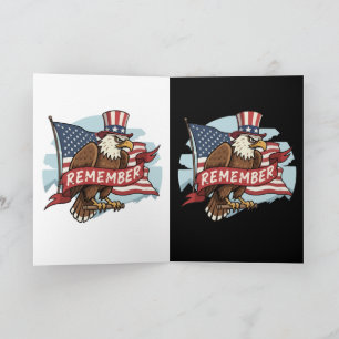 Patriottische Adelaar "Herinner" Amerikaanse Vlag Kaart