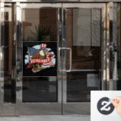 Patriottische Adelaar "Herinner" Amerikaanse Vlag  Raamsticker (Kantoordeur)
