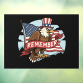 Patriottische Adelaar "Herinner" Amerikaanse Vlag  Raamsticker (Vel 3)