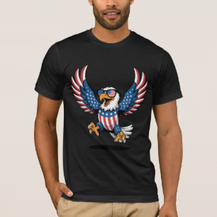 Patriottische adelaar in sterren en strepen t-shirt