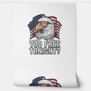 Patriottische Adelaar Je Bent Vanavond Vrij Vintag Behang