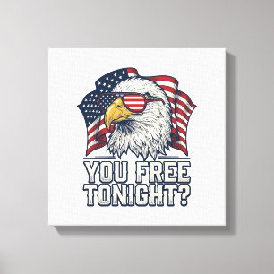 Patriottische Adelaar Je Bent Vrij Vanavond Vintag Canvas Afdruk