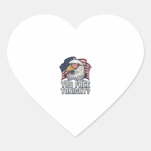 Patriottische Adelaar Je Bent Vrij Vanavond Vintag Hart Sticker