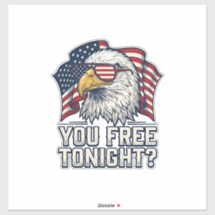Patriottische Adelaar Je Bent Vrij Vanavond Vintag Sticker