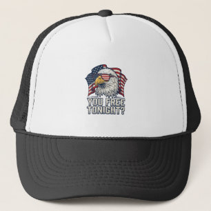 Patriottische Adelaar Je Bent Vrij Vanavond Vintag Trucker Pet