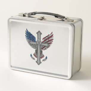 Patriottische Adelaar Kruis Vintage Gravure Vector