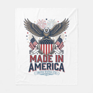 Patriottische Adelaar Made in America 4 juli T-shi Fleece Deken