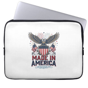 Patriottische Adelaar Made in America 4 juli T-shi Laptop Sleeve
