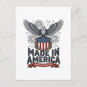 Patriottische Adelaar Made in America Vintage Briefkaart