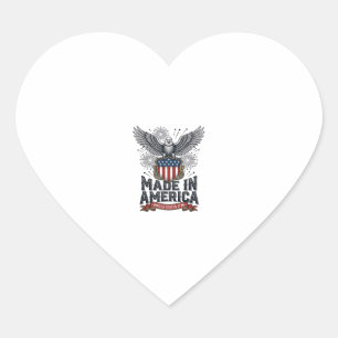 Patriottische Adelaar Made in America Vintage Hart Sticker