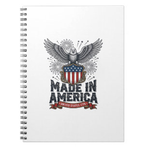 Patriottische Adelaar Made in America Vintage Notitieboek