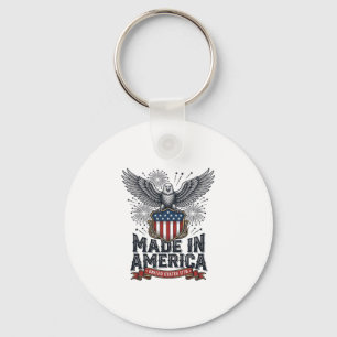 Patriottische Adelaar Made in America Vintage Sleutelhanger