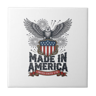 Patriottische Adelaar Made in America Vintage Tegeltje