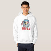 Patriottische Adelaar Merica Vintage Gravure Shirt (Voorkant volledig)