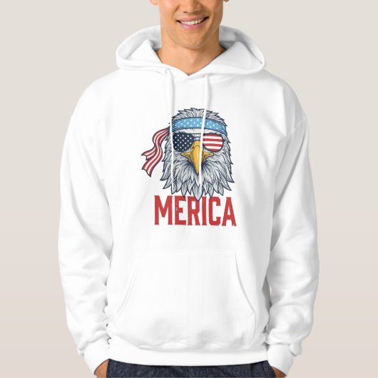 Patriottische Adelaar Merica Vintage Gravure Shirt (Voorkant)