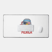 Patriottische Adelaar Merica Vintage Gravure Shirt Bureaumat (Keyboard & Muis)