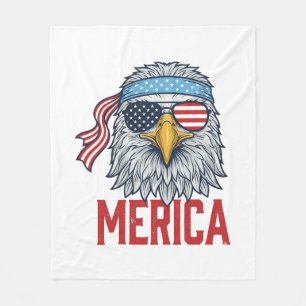 Patriottische Adelaar Merica Vintage Gravure Shirt Fleece Deken