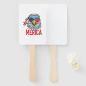 Patriottische Adelaar Merica Vintage Gravure Shirt Handwaaier (Voorkant en achterkant)
