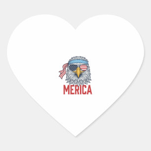 Patriottische Adelaar Merica Vintage Gravure Shirt Hart Sticker