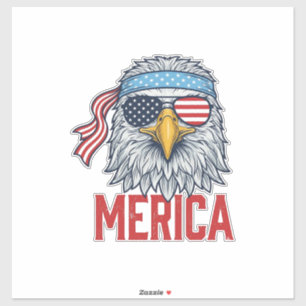 Patriottische Adelaar Merica Vintage Gravure Shirt Sticker