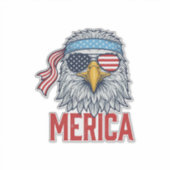 Patriottische Adelaar Merica Vintage Gravure Shirt Sticker (Voorkant)