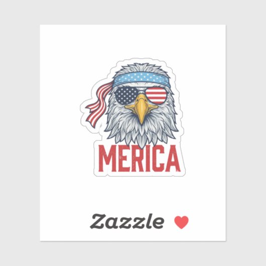 Patriottische Adelaar Merica Vintage Gravure Shirt Sticker (Vel)
