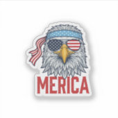 Patriottische Adelaar Merica Vintage Gravure Shirt Sticker (Voorkant)
