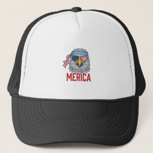 Patriottische Adelaar Merica Vintage Gravure Shirt Trucker Pet