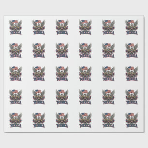 Patriottische Adelaar Merica Vintage Vector T-shir Cadeaupapier