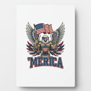 Patriottische Adelaar Merica Vintage Vector T-shir Fotoplaat